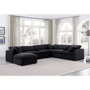  Manufacturer Color_Black -- Indulge 140" Black Velvet Upholstered 7 pc Modular Sectional IMAGE 2