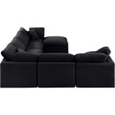  Manufacturer Color_Black -- Indulge 140" Black Velvet Upholstered 7 pc Modular Sectional IMAGE 5