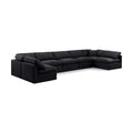  Manufacturer Color_Black -- Indulge 175" Black Velvet Upholstered 7 pc Modular Sectional IMAGE 1