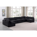  Manufacturer Color_Black -- Indulge 175" Black Velvet Upholstered 7 pc Modular Sectional IMAGE 2