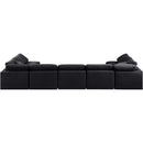  Manufacturer Color_Black -- Indulge 175" Black Velvet Upholstered 7 pc Modular Sectional IMAGE 3