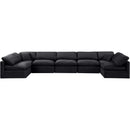  Manufacturer Color_Black -- Indulge 175" Black Velvet Upholstered 7 pc Modular Sectional IMAGE 4