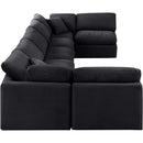  Manufacturer Color_Black -- Indulge 175" Black Velvet Upholstered 7 pc Modular Sectional IMAGE 5
