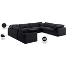 Manufacturer Color_Black -- Indulge 140" Black Velvet Upholstered 8 pc Modular Sectional IMAGE 10