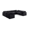  Manufacturer Color_Black -- Indulge 140" Black Velvet Upholstered 8 pc Modular Sectional IMAGE 1