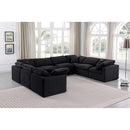  Manufacturer Color_Black -- Indulge 140" Black Velvet Upholstered 8 pc Modular Sectional IMAGE 2