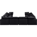  Manufacturer Color_Black -- Indulge 140" Black Velvet Upholstered 8 pc Modular Sectional IMAGE 3