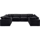  Manufacturer Color_Black -- Indulge 140" Black Velvet Upholstered 8 pc Modular Sectional IMAGE 4