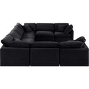  Manufacturer Color_Black -- Indulge 140" Black Velvet Upholstered 8 pc Modular Sectional IMAGE 5