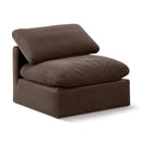 Manufacturer Color_Brown -- Indulge Brown Velvet Upholstered Modular Armless Chair IMAGE 1
