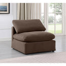  Manufacturer Color_Brown -- Indulge Brown Velvet Upholstered Modular Armless Chair IMAGE 2