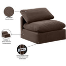  Manufacturer Color_Brown -- Indulge Brown Velvet Upholstered Modular Armless Chair IMAGE 9