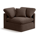 Meridian Indulge Brown Velvet Corner Chair IMAGE 1
