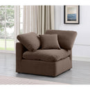Meridian Indulge Brown Velvet Corner Chair IMAGE 2