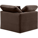  Manufacturer Color_Brown -- Indulge Brown Velvet Upholstered Modular Corner Chair IMAGE 3