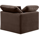 Meridian Indulge Brown Velvet Corner Chair IMAGE 3