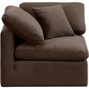 Meridian Indulge Brown Velvet Corner Chair IMAGE 4