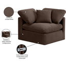 Meridian Indulge Brown Velvet Corner Chair IMAGE 9