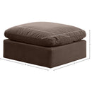 Meridian Indulge Brown Velvet Ottoman IMAGE 5