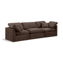 Manufacturer Color_Brown -- Indulge 105" Brown Velvet Upholstered 3 pc Modular Sofa IMAGE 1