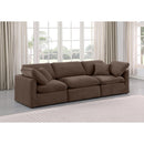  Manufacturer Color_Brown -- Indulge 105" Brown Velvet Upholstered 3 pc Modular Sofa IMAGE 2