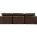  Manufacturer Color_Brown -- Indulge 105" Brown Velvet Upholstered 3 pc Modular Sofa IMAGE 3