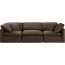  Manufacturer Color_Brown -- Indulge 105" Brown Velvet Upholstered 3 pc Modular Sofa IMAGE 4