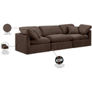  Manufacturer Color_Brown -- Indulge 105" Brown Velvet Upholstered 3 pc Modular Sofa IMAGE 9