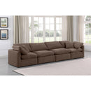 Manufacturer Color_Brown -- Indulge 140" Brown Velvet Upholstered 4 pc Modular Sofa IMAGE 2