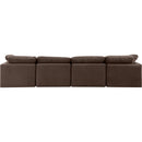  Manufacturer Color_Brown -- Indulge 140" Brown Velvet Upholstered 4 pc Modular Sofa IMAGE 3