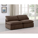  Manufacturer Color_Brown -- Indulge 70" Brown Velvet Upholstered 2 pc Armless Modular Loveseat IMAGE 2