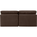 Manufacturer Color_Brown -- Indulge 70" Brown Velvet Upholstered 2 pc Armless Modular Loveseat IMAGE 3