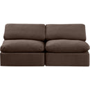 Manufacturer Color_Brown -- Indulge 70" Brown Velvet Upholstered 2 pc Armless Modular Loveseat IMAGE 4