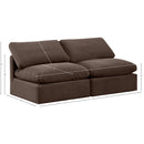  Manufacturer Color_Brown -- Indulge 70" Brown Velvet Upholstered 2 pc Armless Modular Loveseat IMAGE 7
