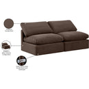  Manufacturer Color_Brown -- Indulge 70" Brown Velvet Upholstered 2 pc Armless Modular Loveseat IMAGE 8
