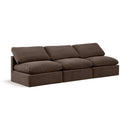  Manufacturer Color_Brown -- Indulge 105" Brown Velvet Upholstered 3 pc Armless Modular Sofa IMAGE 1