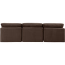  Manufacturer Color_Brown -- Indulge 105" Brown Velvet Upholstered 3 pc Armless Modular Sofa IMAGE 3