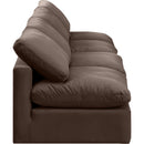  Manufacturer Color_Brown -- Indulge 140" Brown Velvet Upholstered 4 pc Armless Modular Sofa IMAGE 5