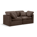  Manufacturer Color_Brown -- Indulge 70" Brown Velvet Upholstered 2 pc Modular Loveseat IMAGE 1