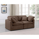 Manufacturer Color_Brown -- Indulge 70" Brown Velvet Upholstered 2 pc Modular Loveseat IMAGE 2