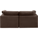  Manufacturer Color_Brown -- Indulge 70" Brown Velvet Upholstered 2 pc Modular Loveseat IMAGE 3