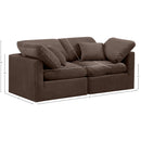  Manufacturer Color_Brown -- Indulge 70" Brown Velvet Upholstered 2 pc Modular Loveseat IMAGE 8