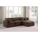  Manufacturer Color_Brown -- Indulge 105" Brown Velvet Upholstered 4 pc Modular Sectional IMAGE 2