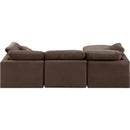  Manufacturer Color_Brown -- Indulge 105" Brown Velvet Upholstered 4 pc Modular Sectional IMAGE 3