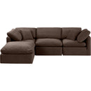  Manufacturer Color_Brown -- Indulge 105" Brown Velvet Upholstered 4 pc Modular Sectional IMAGE 4