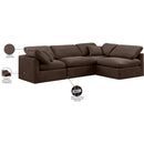  Manufacturer Color_Brown -- Indulge 105" Brown Velvet Upholstered 4 pc Modular Sectional IMAGE 10