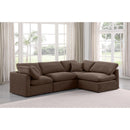 Manufacturer Color_Brown -- Indulge 105" Brown Velvet Upholstered 4 pc Modular Sectional IMAGE 2