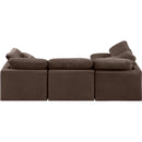  Manufacturer Color_Brown -- Indulge 105" Brown Velvet Upholstered 4 pc Modular Sectional IMAGE 3