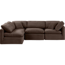  Manufacturer Color_Brown -- Indulge 105" Brown Velvet Upholstered 4 pc Modular Sectional IMAGE 4