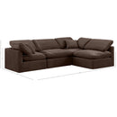  Manufacturer Color_Brown -- Indulge 105" Brown Velvet Upholstered 4 pc Modular Sectional IMAGE 9